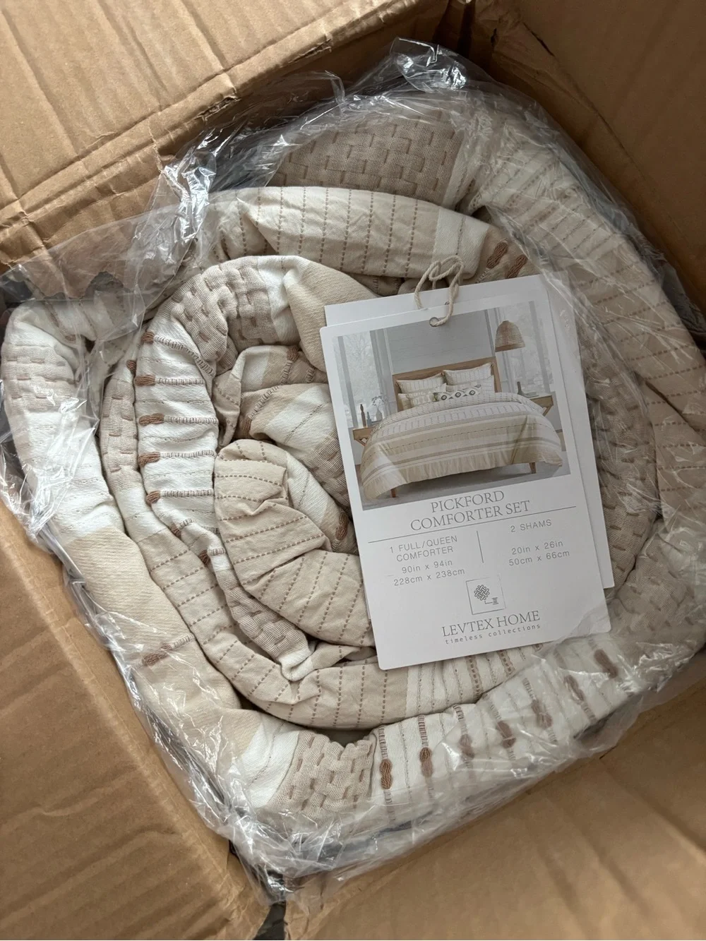 Levtex Home - Pickford Beige Comforter Set - Full/Queen